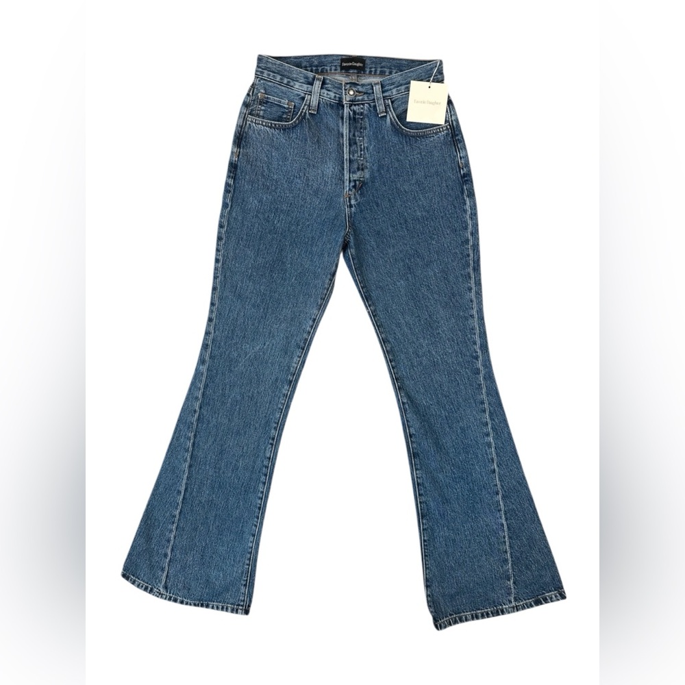 FAVORITE DAUGHTER Jeans The Valentina Flare Super High Rise Denim Blue Size 25 - Picture 5 of 11